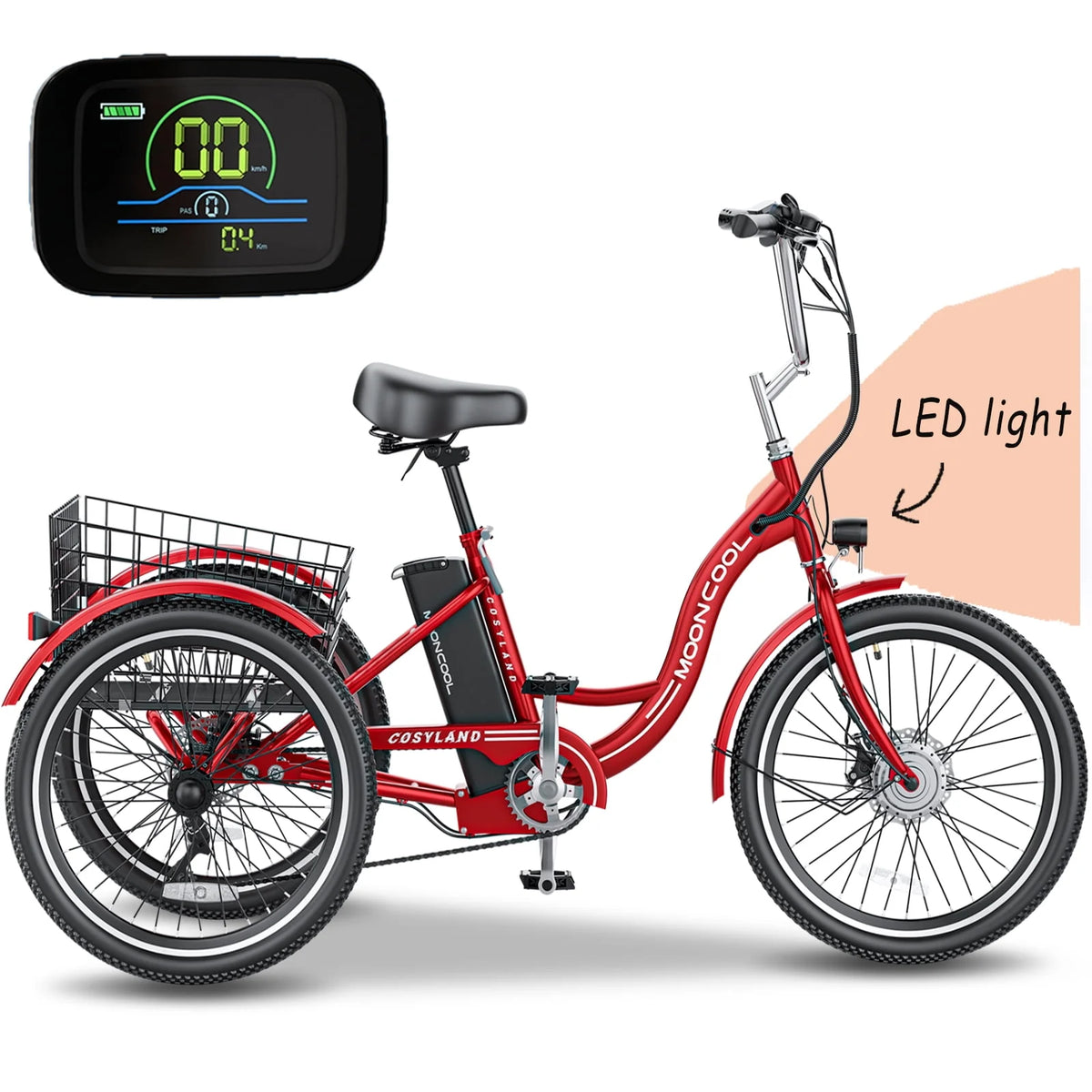 Electric Tricycle with Removable Lithium Battery U5686