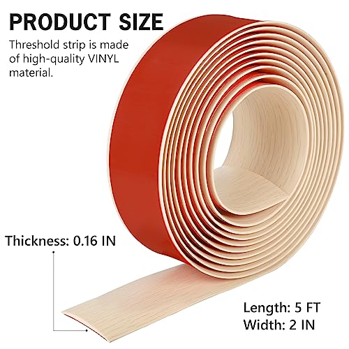 16.4Ft Self Adhesive Vinyl Floor Transition Strip Light Brown Y1377