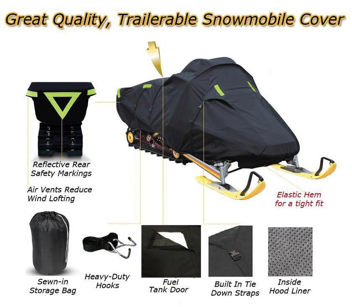Trailerable 600 Denier Snowmobile Cover I274