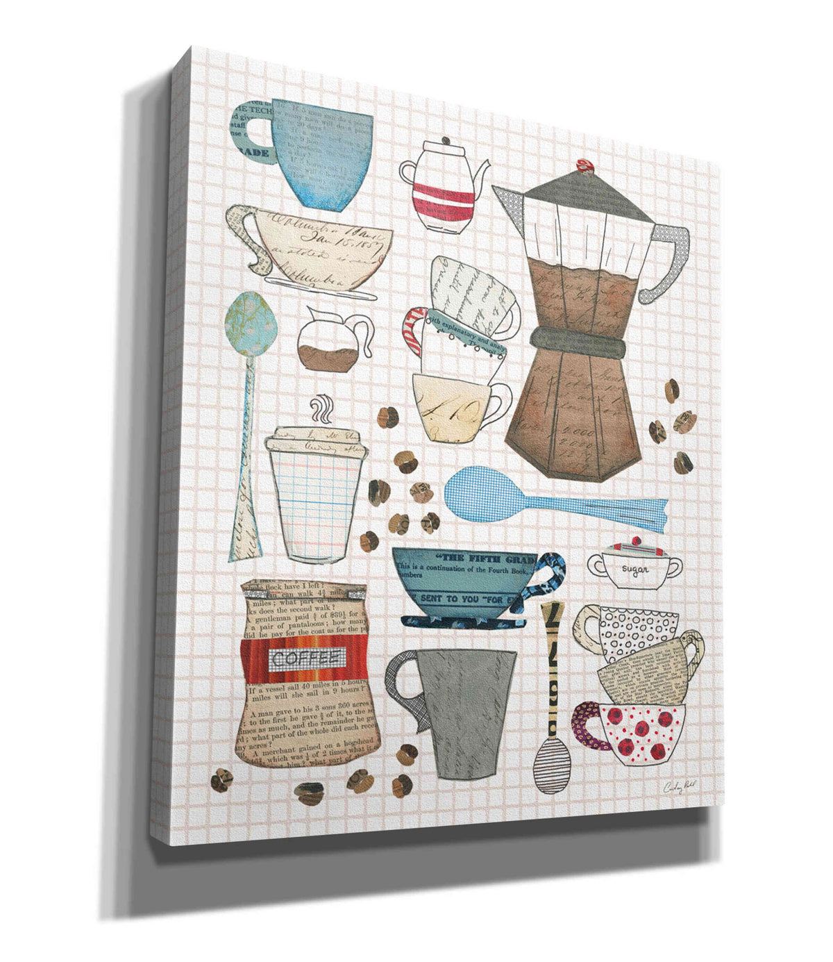 Coffee Chart I v2 Gingham Giclee Canvas Wall Art P29635