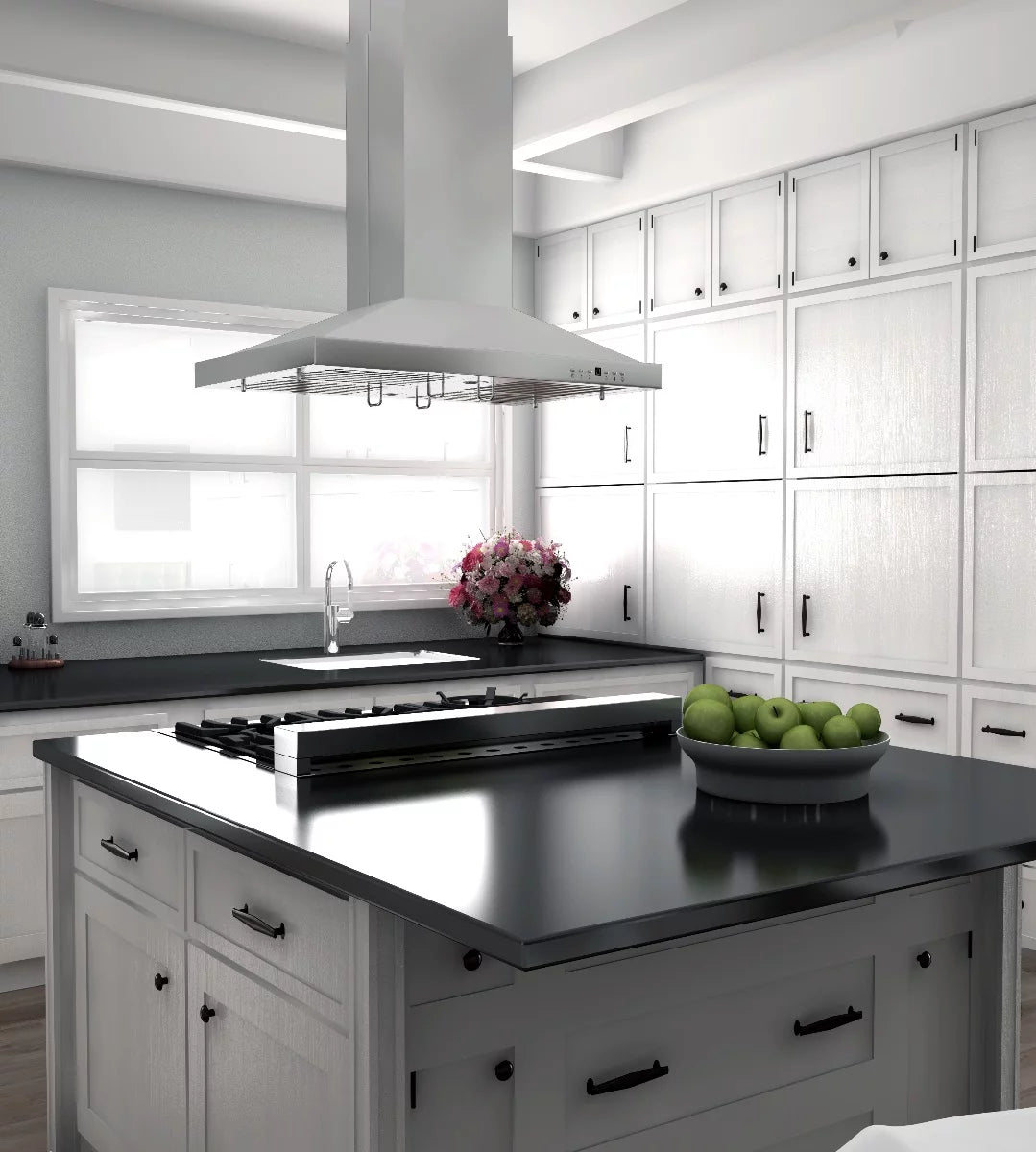 48 in. 900 CFM Stainless Steel Island Mount Range Hood A205204