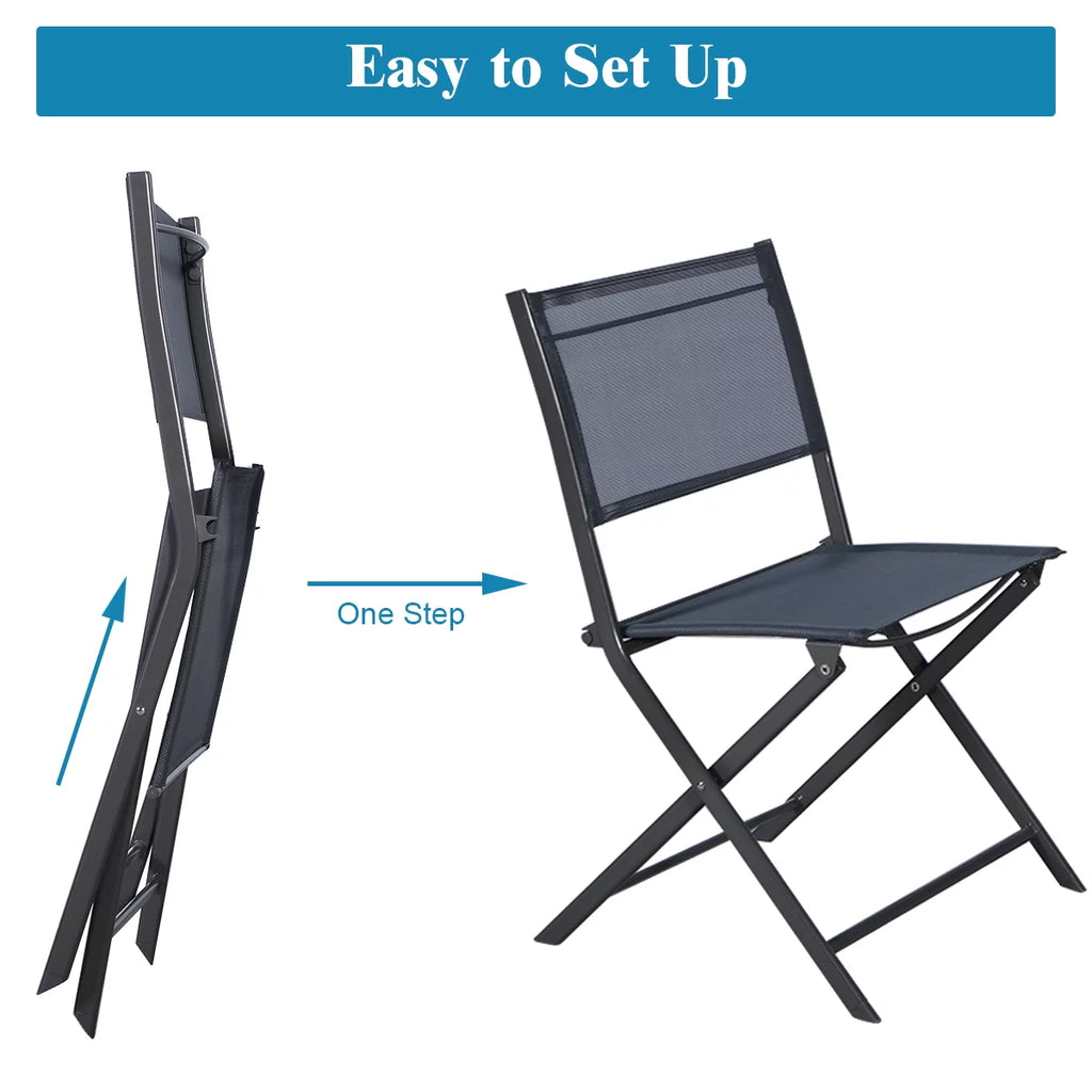 3 Pc Folding Bistro Set Outdoor Patio Furniture X2271