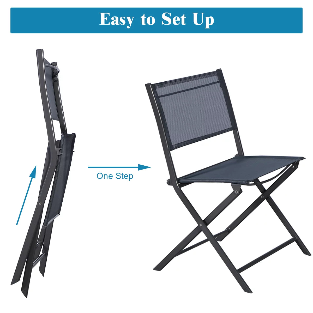 3 Pc Folding Bistro Set Outdoor Patio Furniture X2271