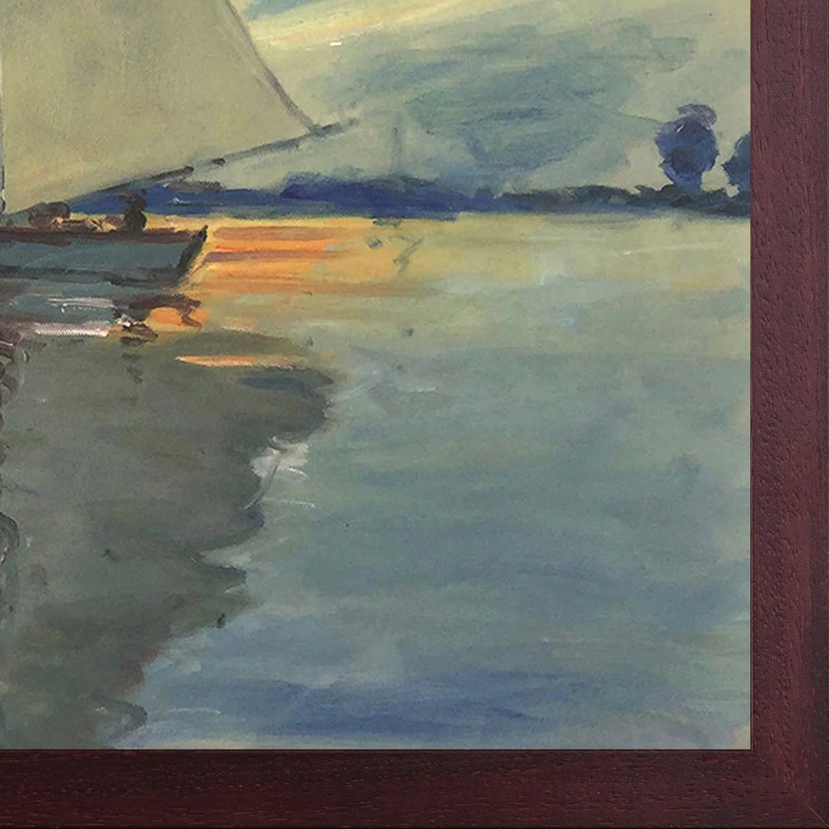 Sailboat with Open Grain Mahogany I372