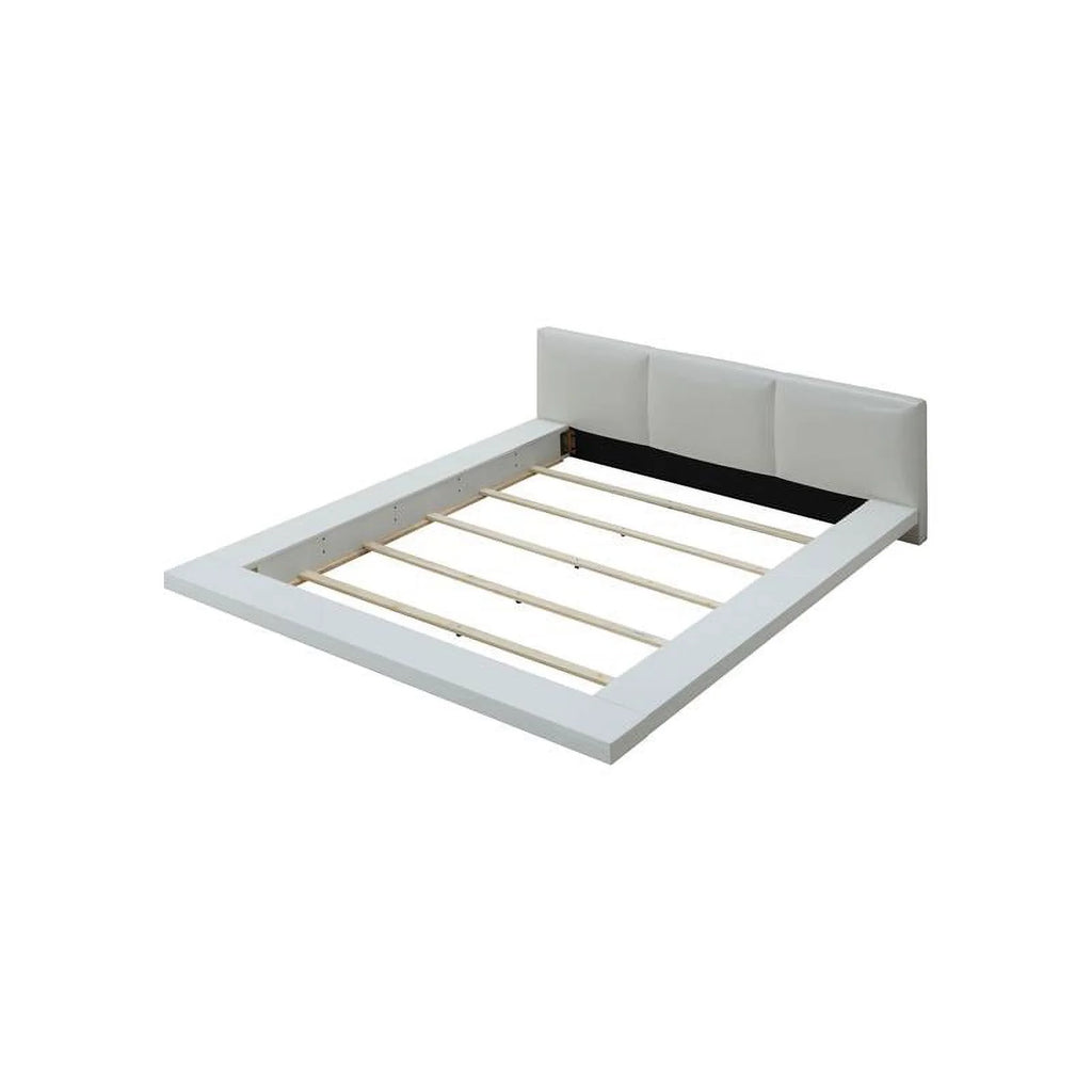 Solid Wood King Panel Bed in White D338768