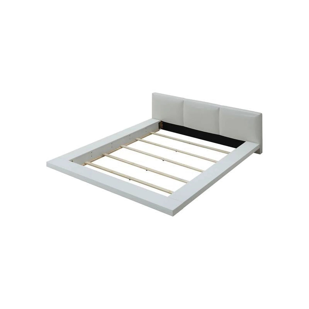 Solid Wood King Panel Bed in White D338768