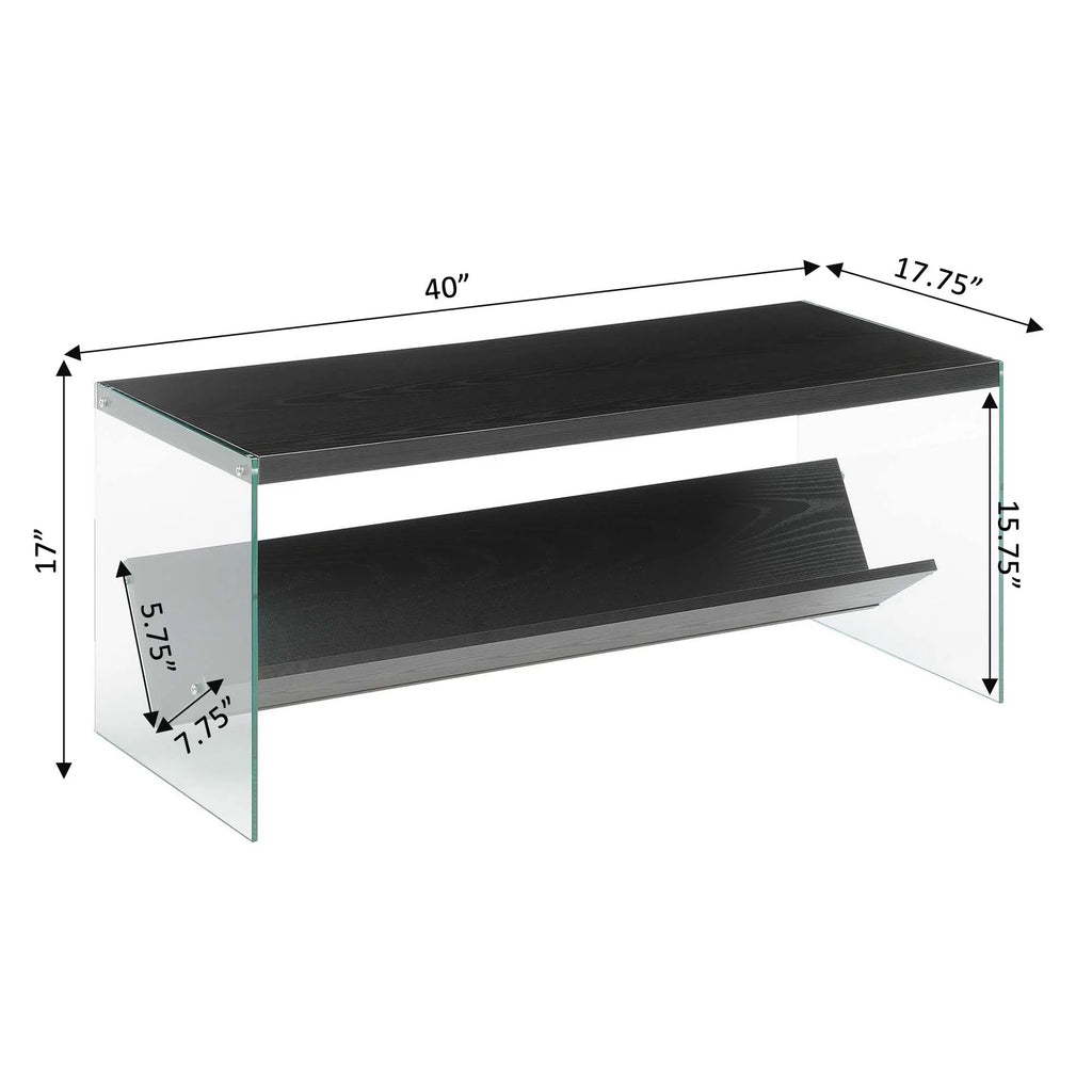 Black Coffee Table with Shelf F177
