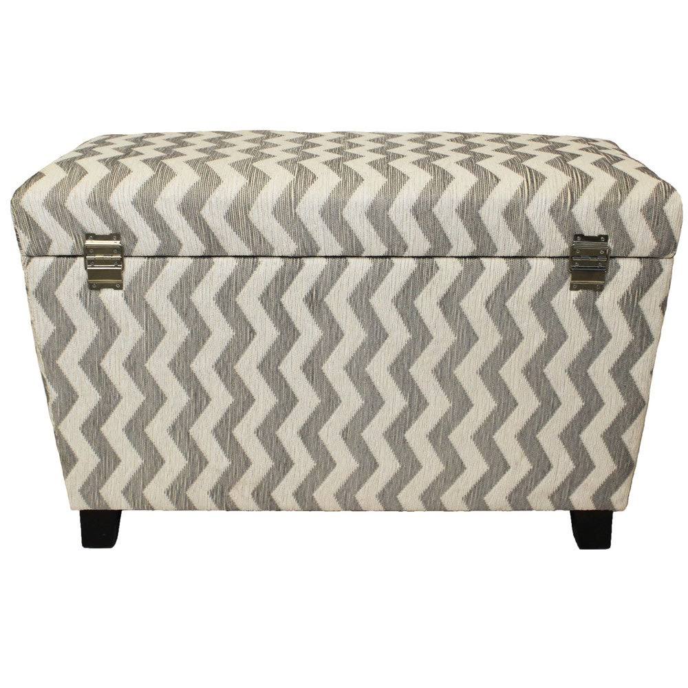 Chevron Fabric Storage Ottoman (Set of 2) Y358