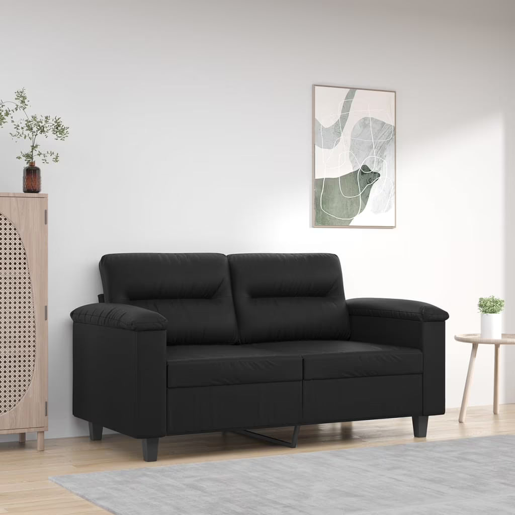 Black Faux Leather 2-Seater Sofa S5271