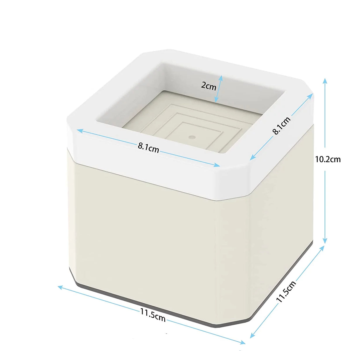 4 Inch Square Non-Slip Furniture Risers 4 Pack Beige S9047