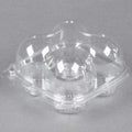 4 Compartment Clear Hinged High Dome Cupcake Container I893