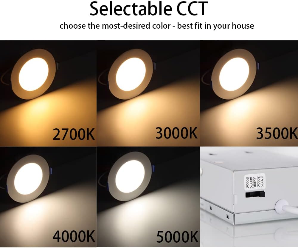 12 Pack 4 Inch Ultra-Thin Dimmable LED Recessed Lights Y8099