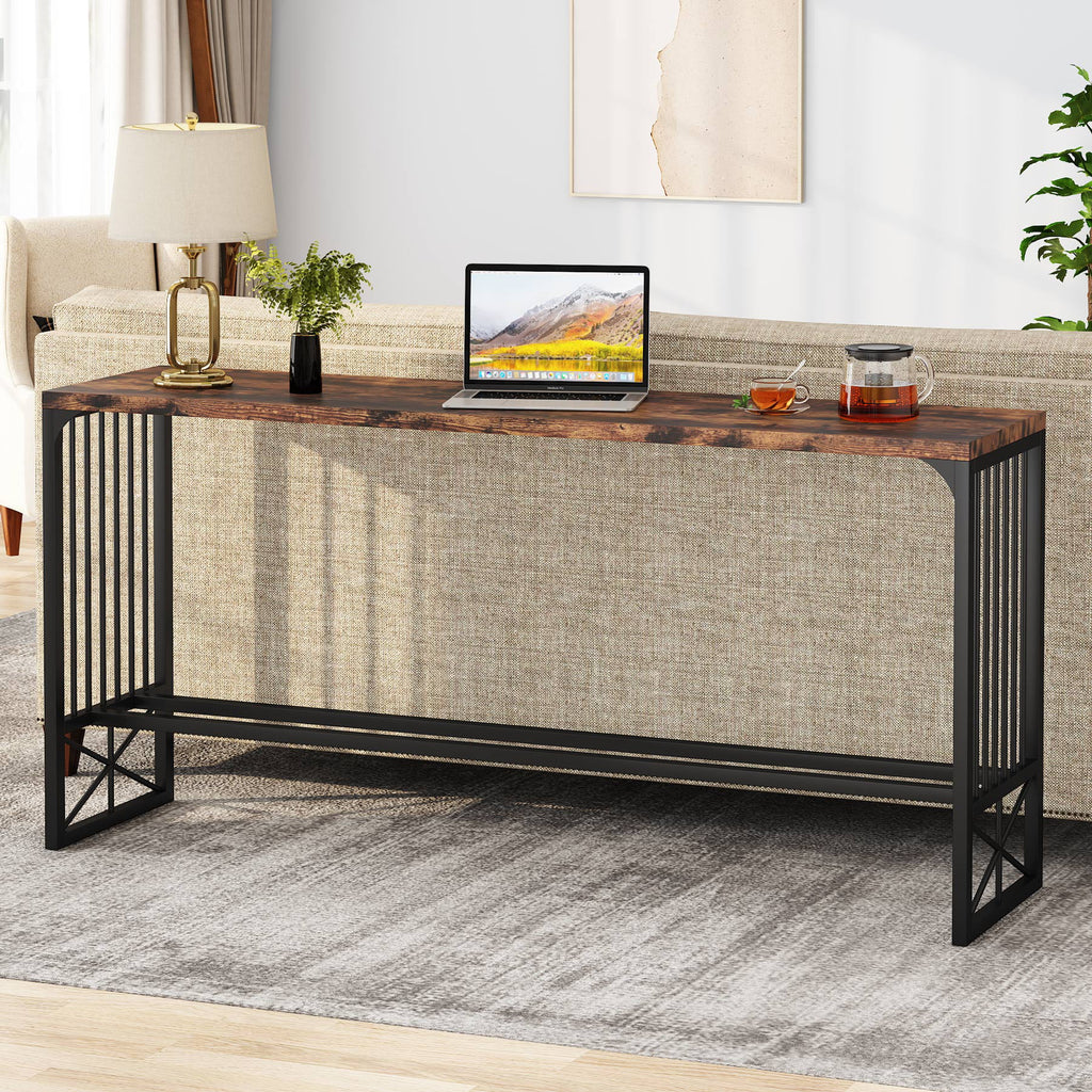 70.9 inch Sofa Console Table Rustic Brown R250