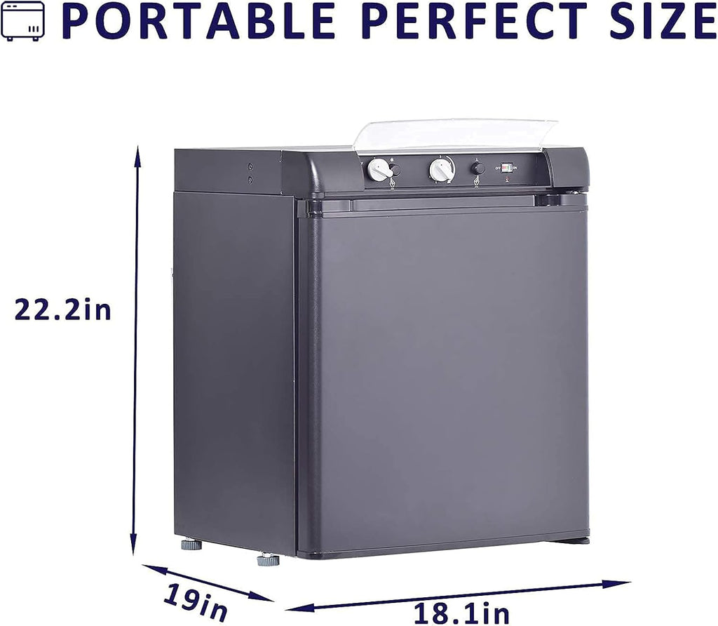 Black Propane Refrigerator 3 Way 1.4 Cu.Ft N3225