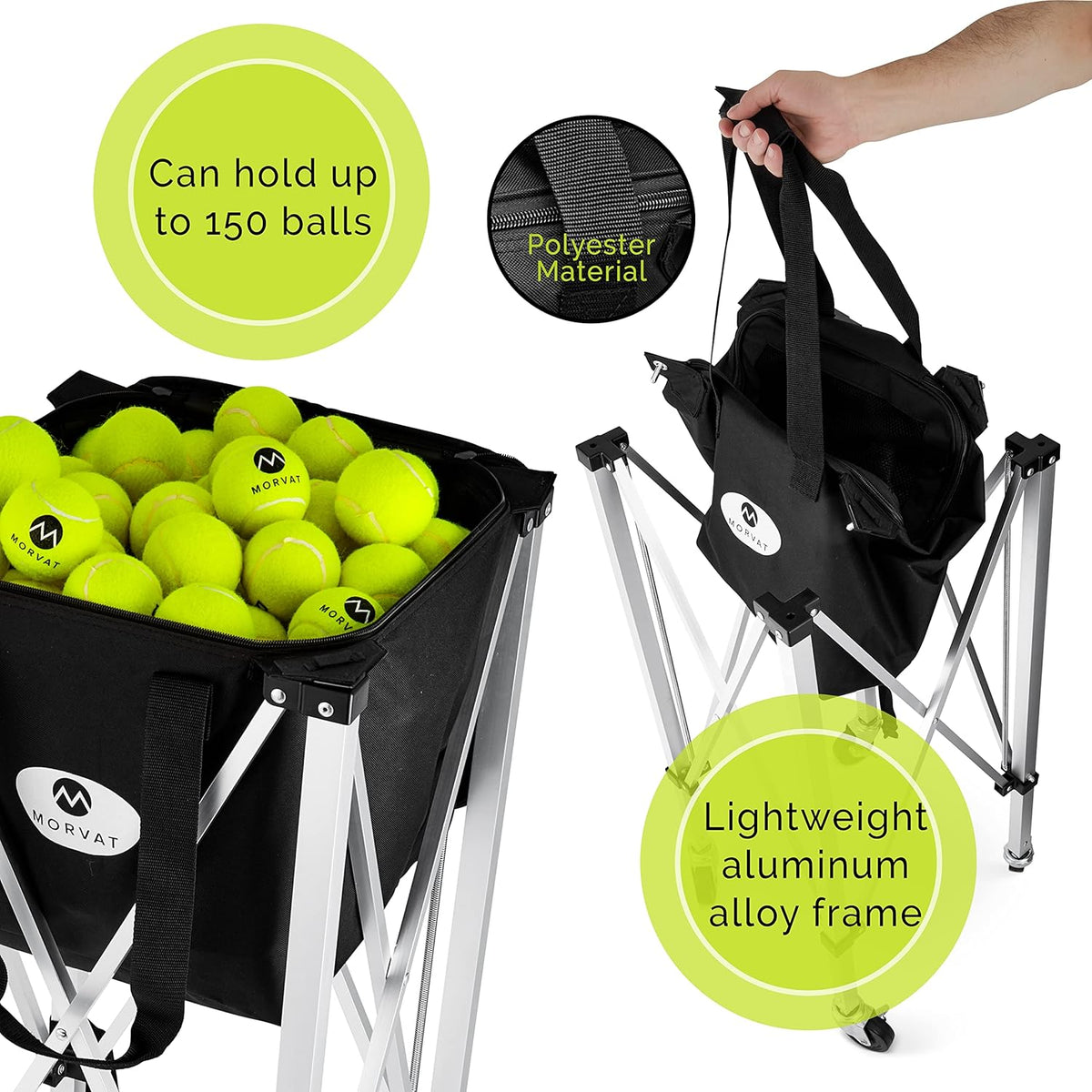 Tennis Ball Cart Holds 150 Balls with Carry Bag I36371