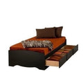 Contemporary Wood Twin XL Platform Storage Bed in Black U529723