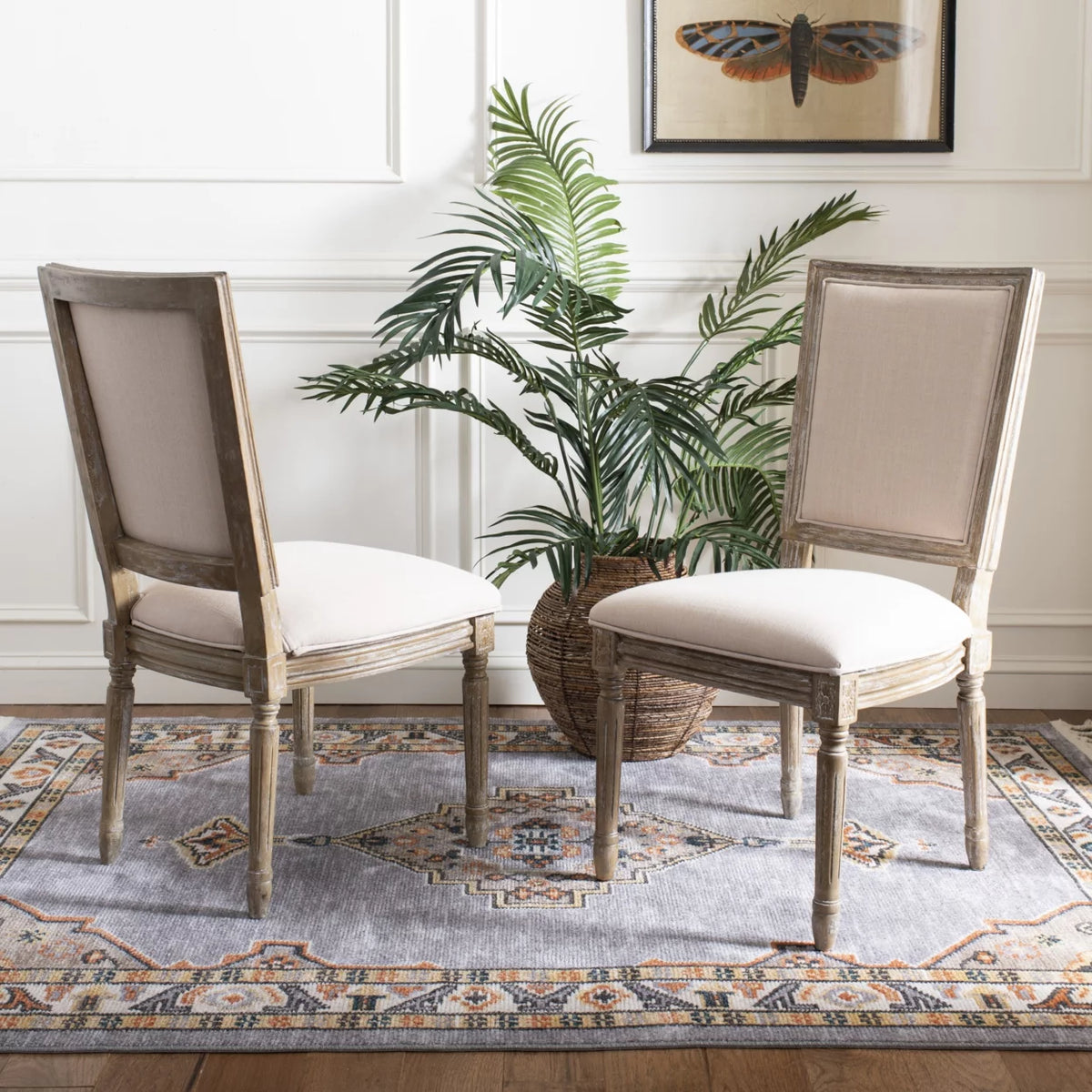 Beige Rustic Oak Side Chair E71773