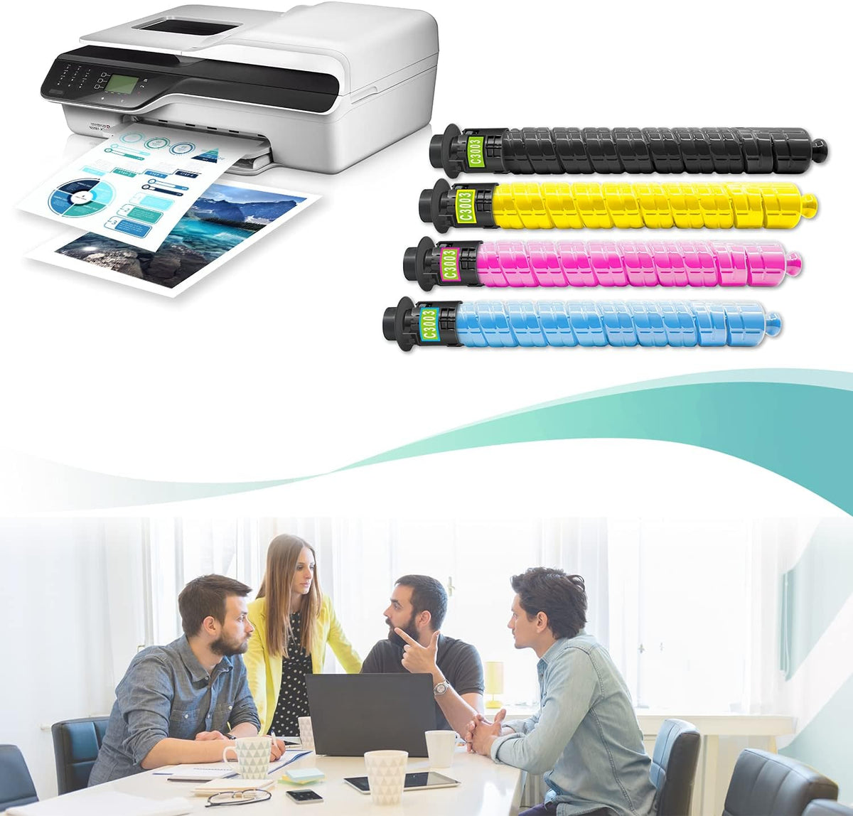4-Pack Black Cyan Magenta Yellow Toner Cartridge Q2296