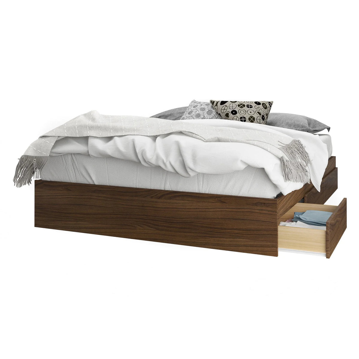 Twin Size Storage Wood Bed Frame with 3 Drawers T25004