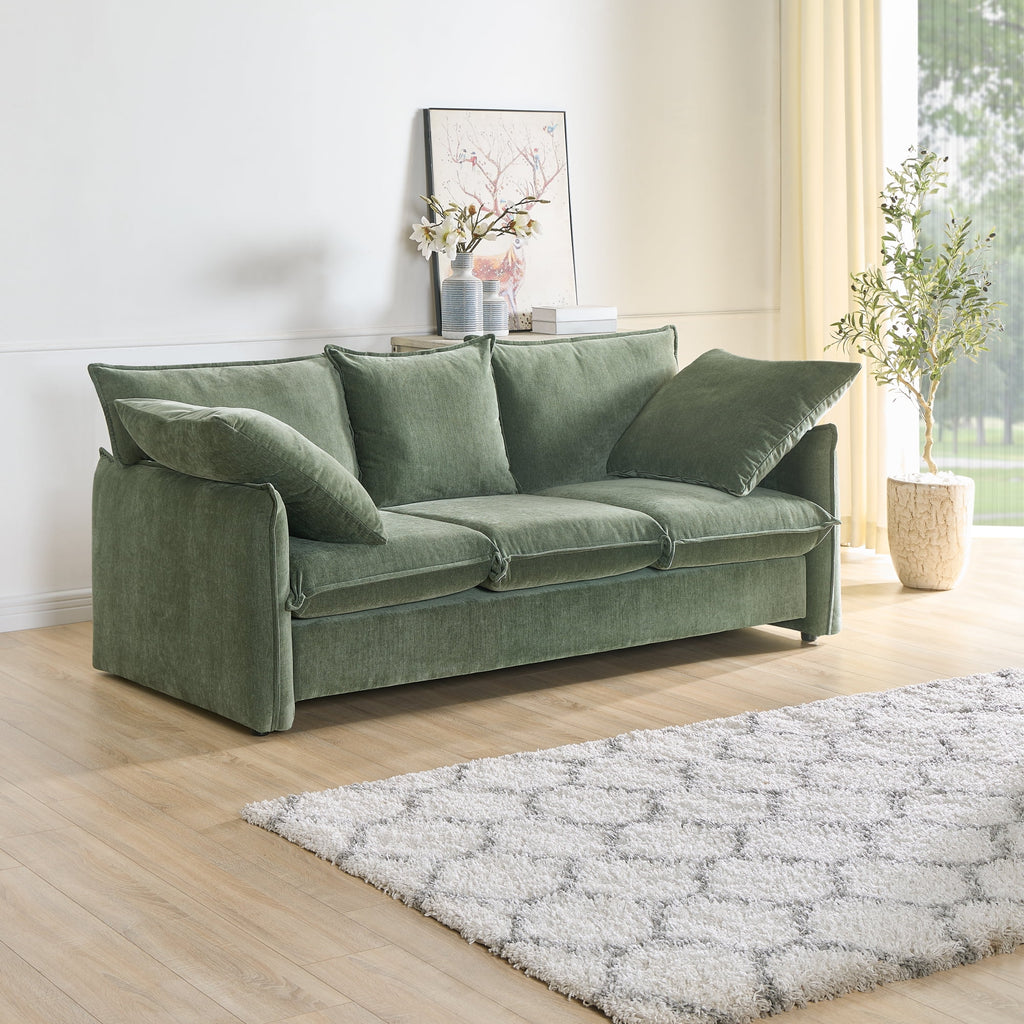 Mid-century 3 Seater Green Sofa K87166