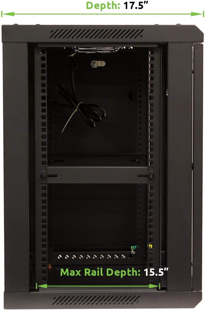 12U Wall Mount Network Server Cabinet Rack Enclosure Glass Door Lock S198792