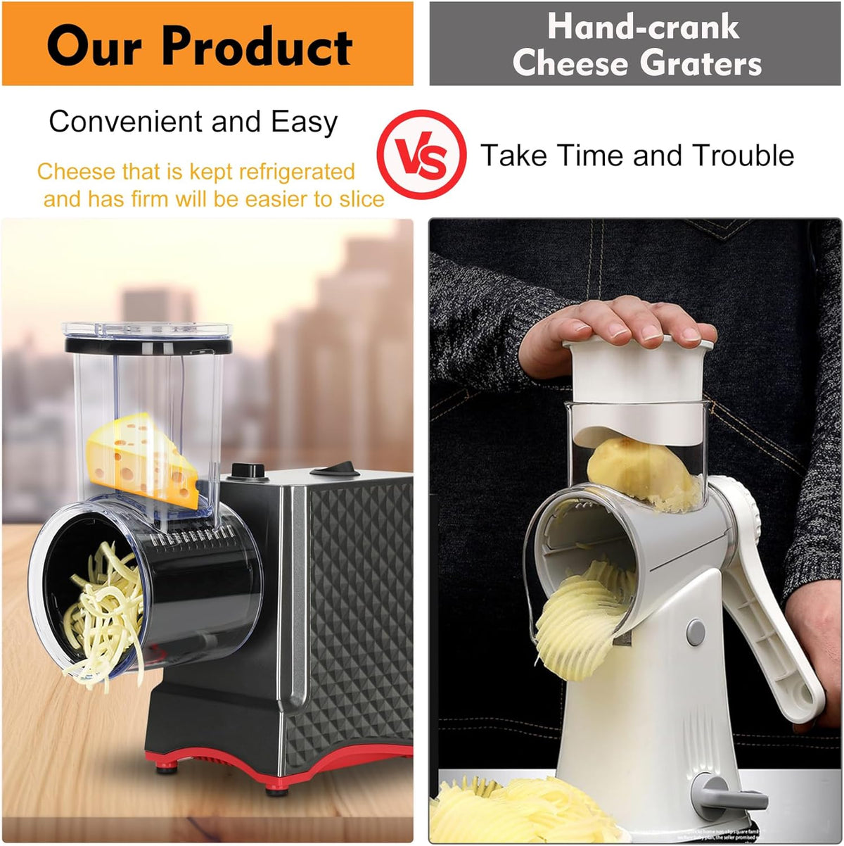 250W Electric Cheese Grater with 5 Types of Blades Y236501