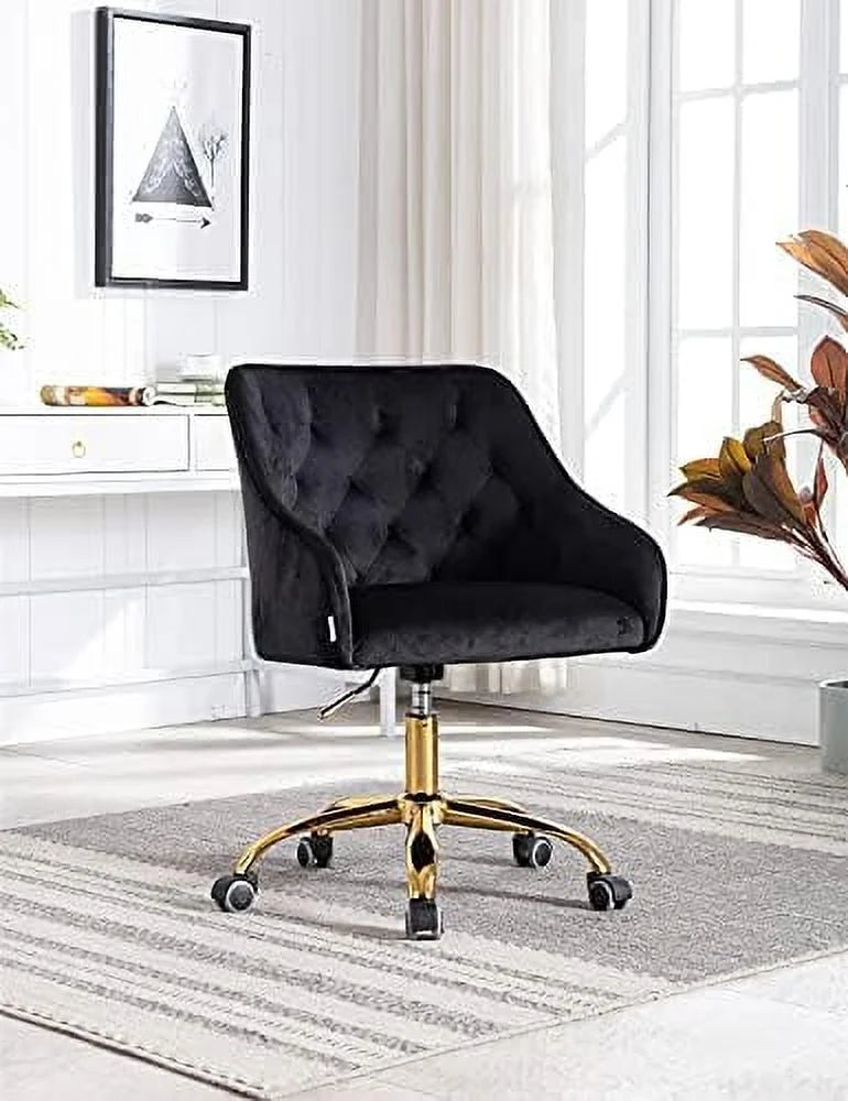 Velvet Swivel Task Chair with Adjustable Height H6166