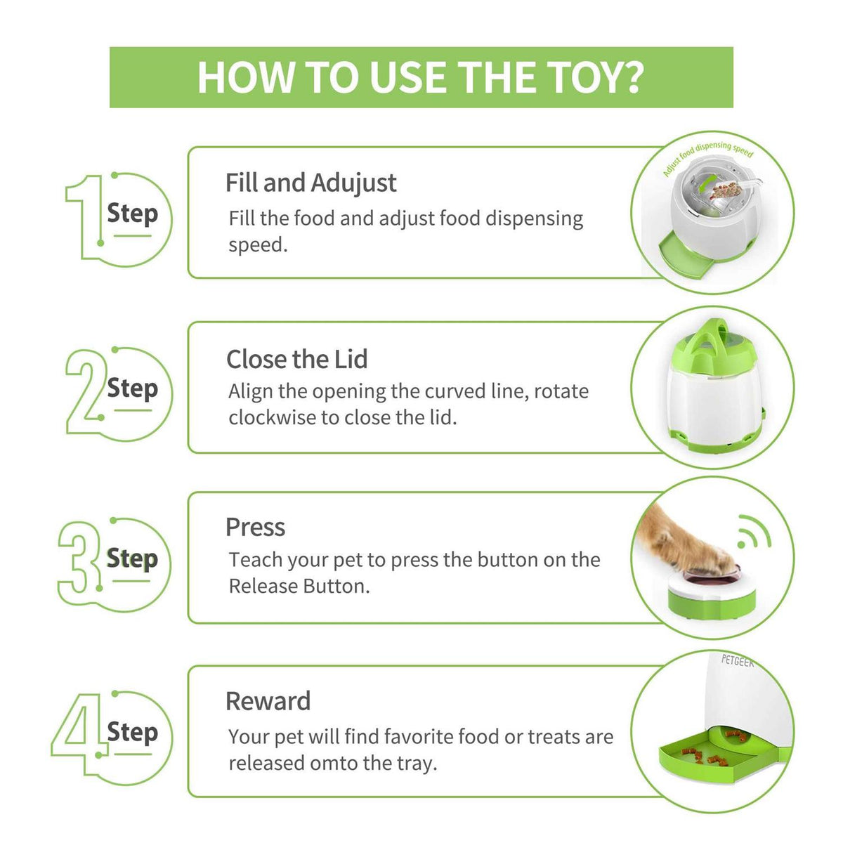 Automatic Pet Feeder Treat Dispenser Dog Toy R2565
