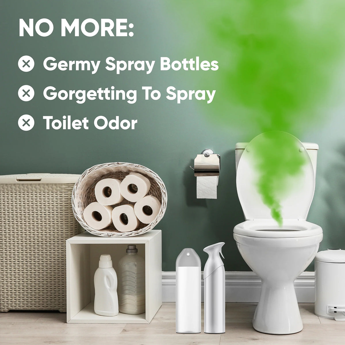 Automatic Touchless Toilet Spray Starter Kit with 1 Fragrance Bottle J82827