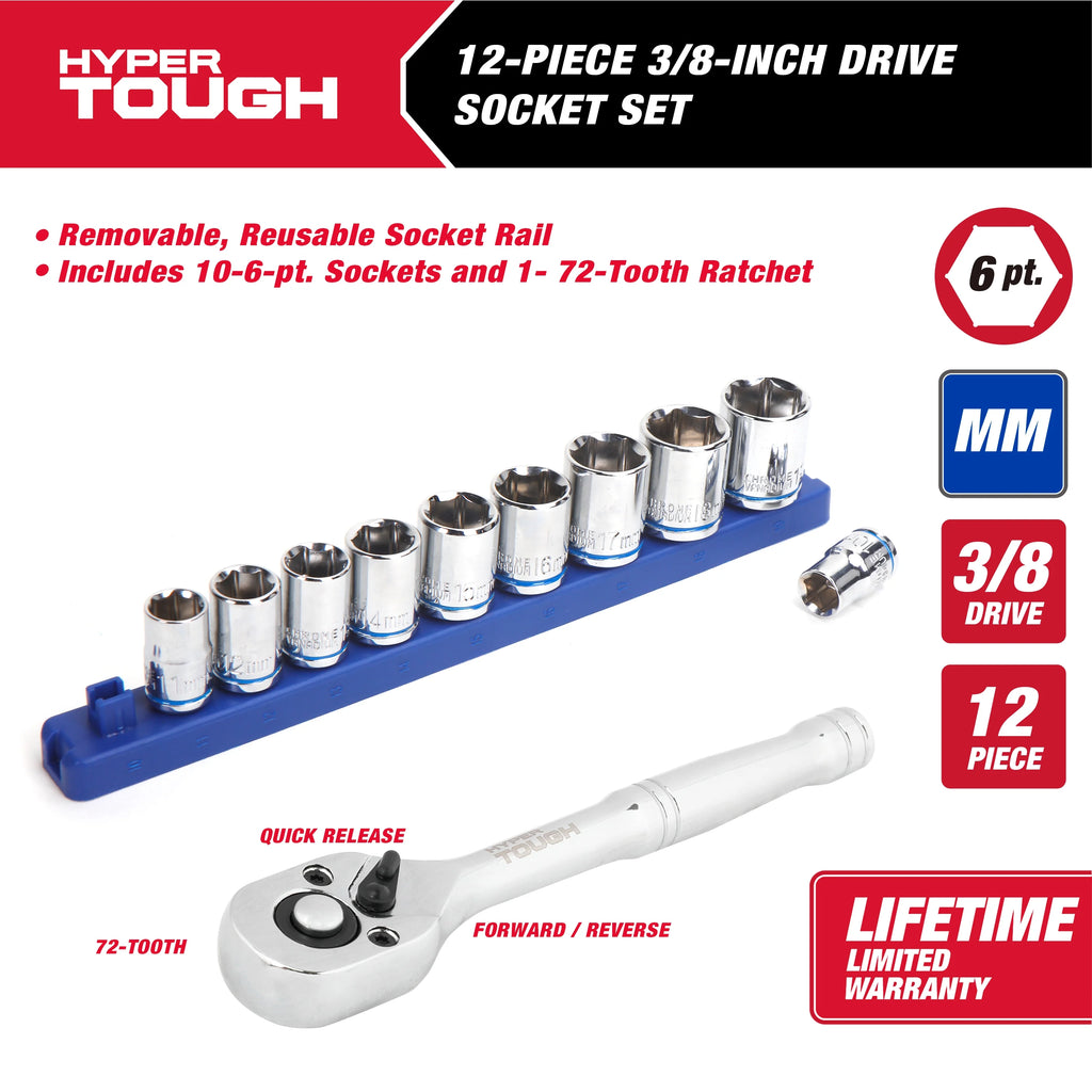 12-Piece 3/8-inch Drive Socket Set mm R8675