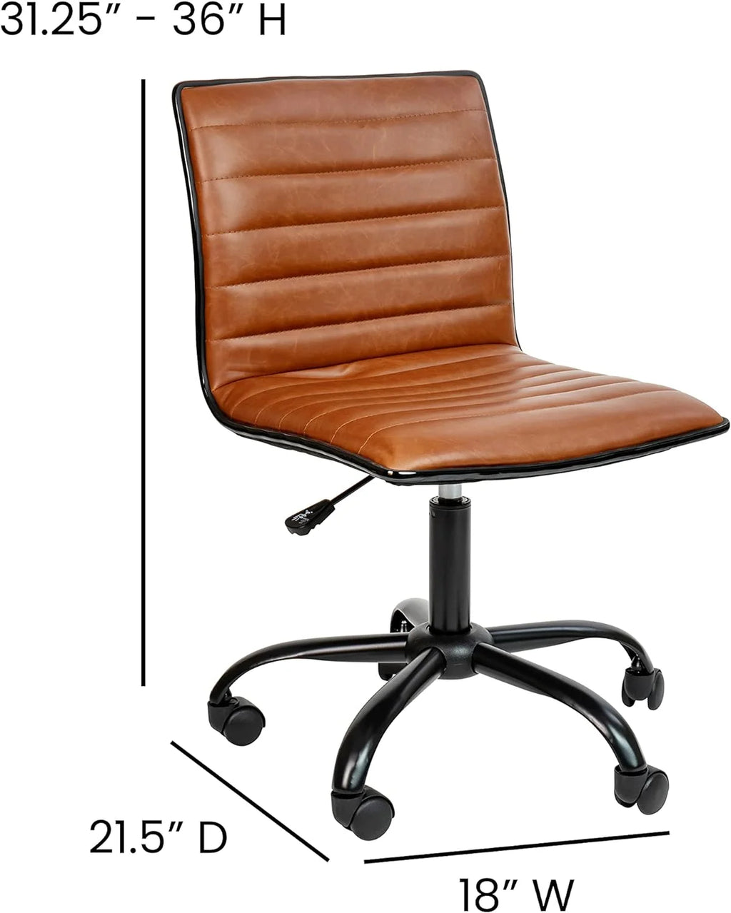 Brown Ribbed Swivel Office Chair S355