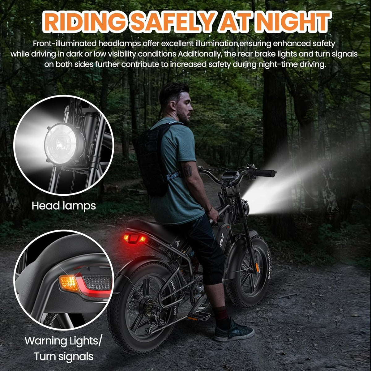 20'' Fat Tire Electric Bike with 1500W Peak Motor and 48V15.6Ah Removable Battery B658591
