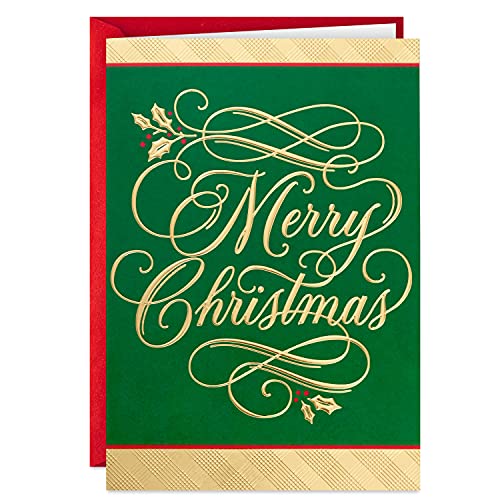40 Cards with Envelopes Green and Gold Christmas Cards U3381