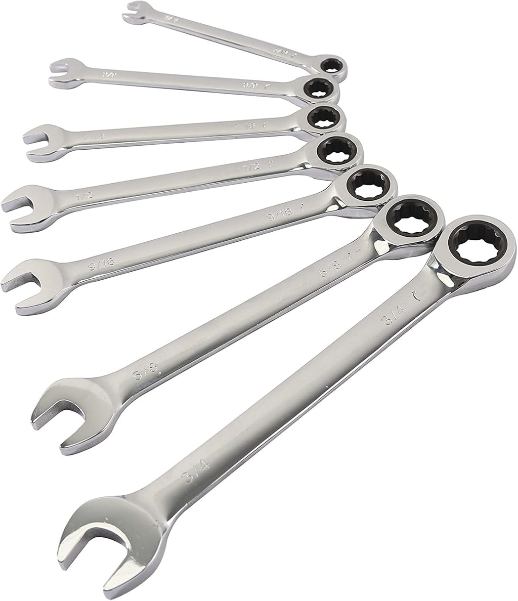7pc SAE Combination Ratcheting Wrench Set P37455