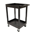 Black Two Shelf Plastic Utility Tub Cart J5682