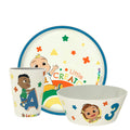3 Piece Kids Dinnerware Set Melamine Bamboo Plate Bowl Tumbler X40535