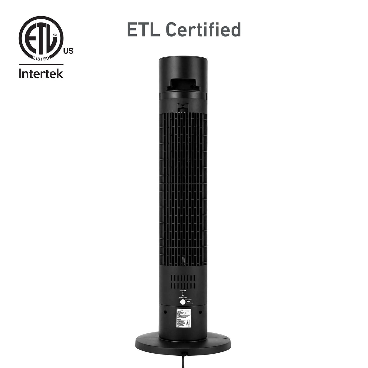 Black Oscillating Digital Tower Fan P1372