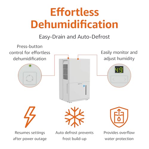 Large 35 Pint Dehumidifier with Timer and Auto-Defrost I721