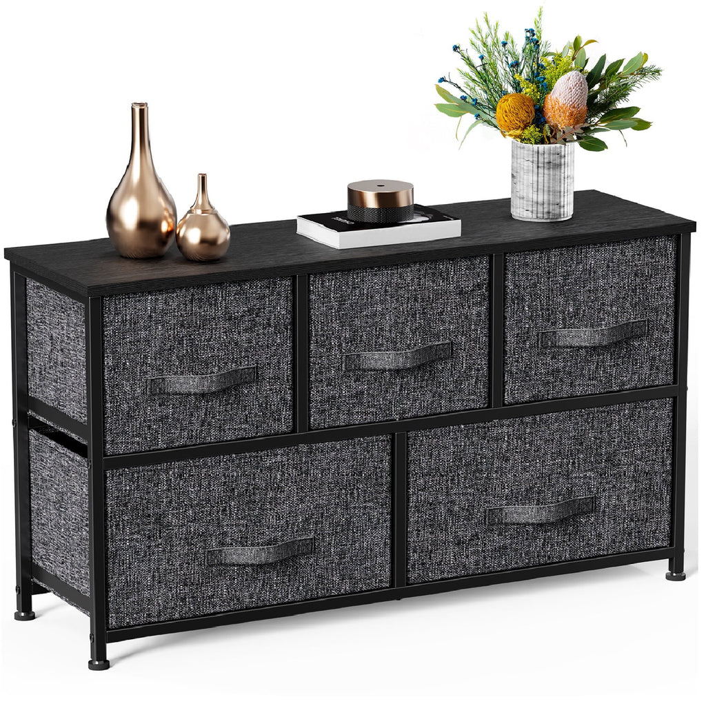 Fabric 5 Drawer Dresser Storage Tower K344133