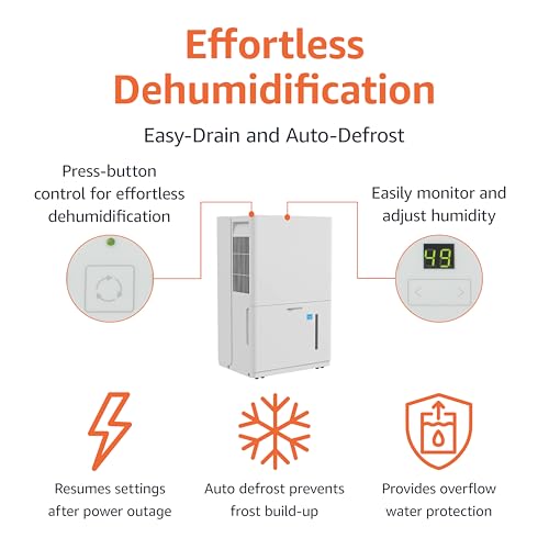 Large 35 Pint Dehumidifier with Timer and Auto-Defrost I721