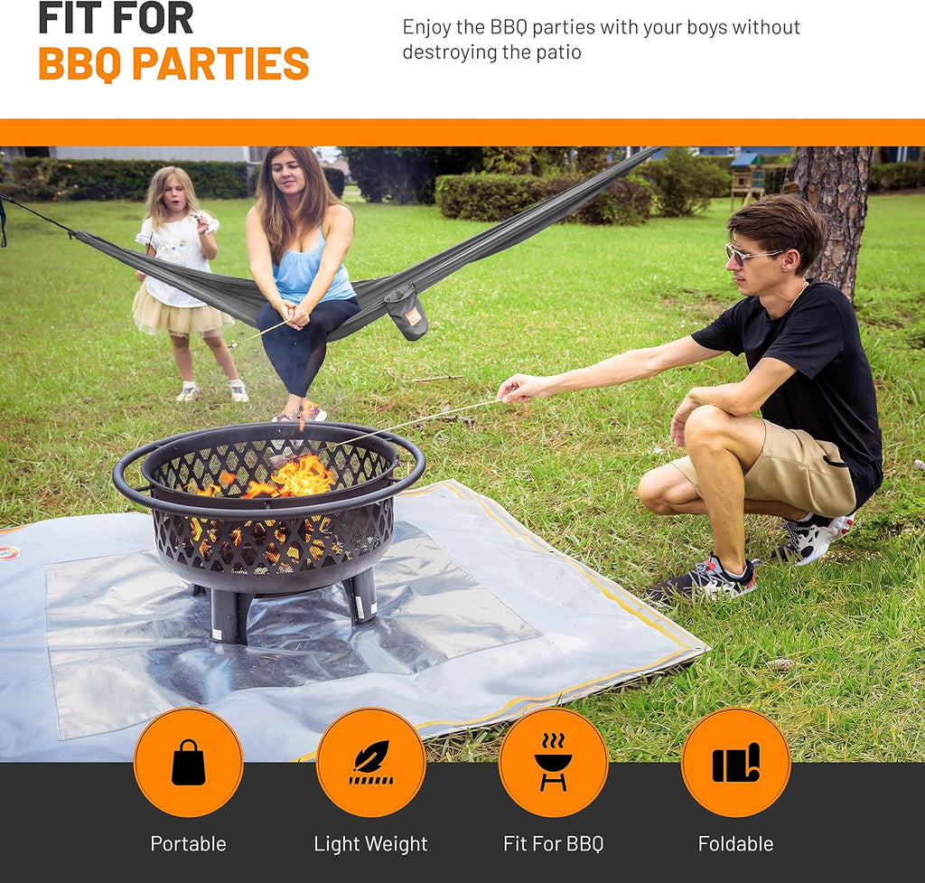 4 Layers Fire Pit Mats 67 × 60 Square Fireproof Mat X136