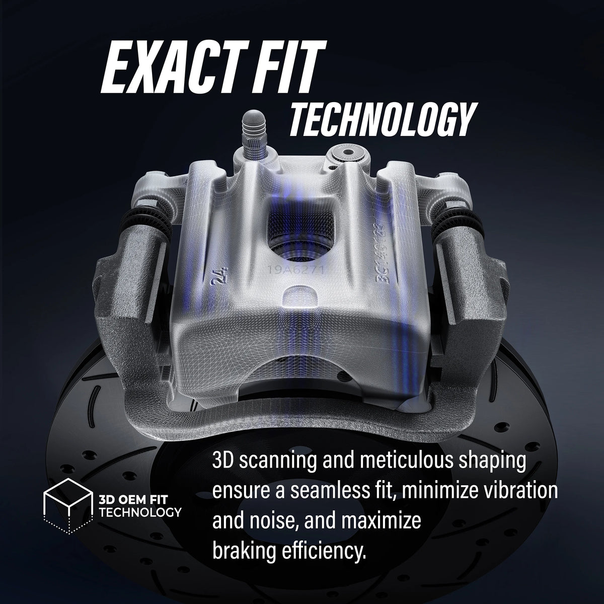 Front Disc Brake Caliper Coated Rotors And Semi-Metallic Pads Kit T5413