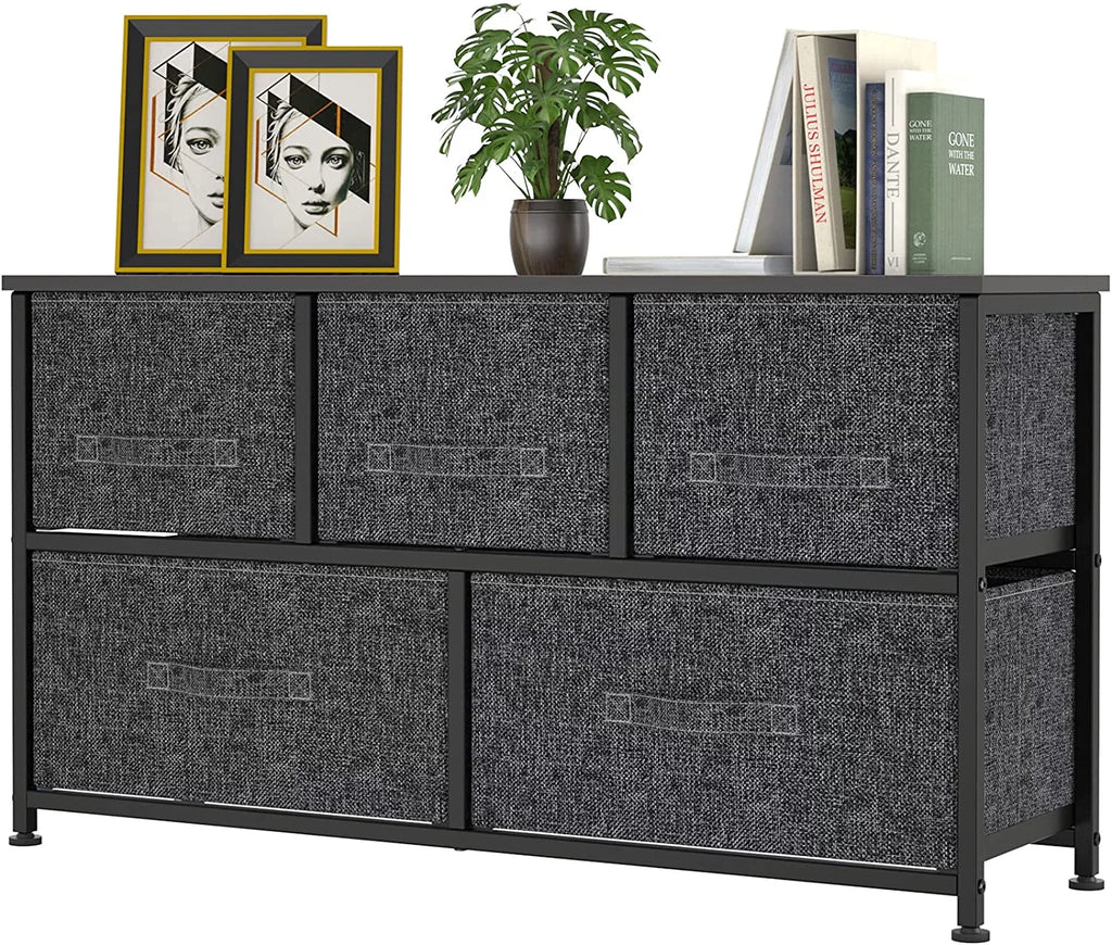 Fabric 5 Drawer Dresser Storage Tower K344133