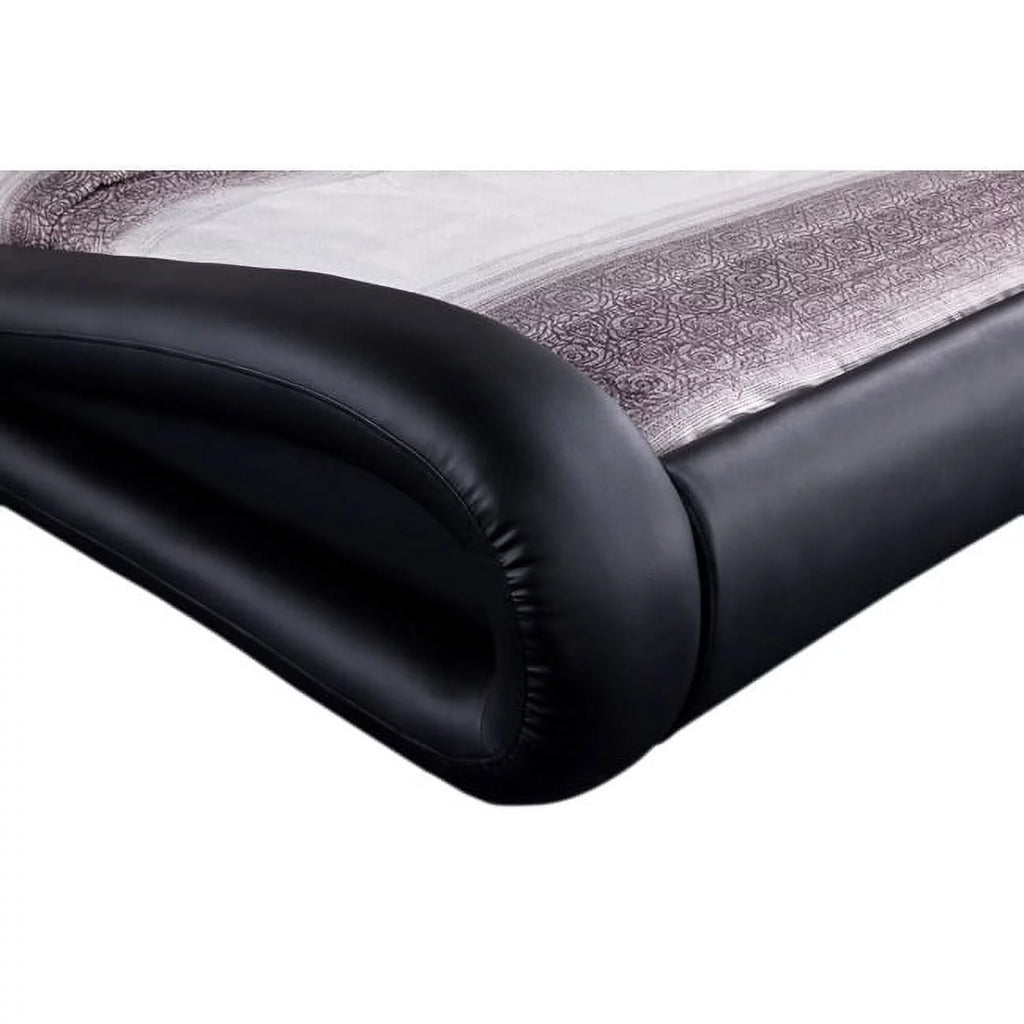 Black Queen Faux Leather Platform Bed G9553