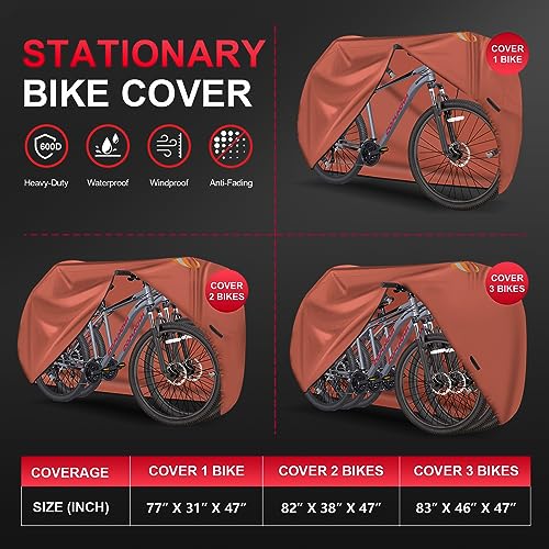 Bike Cover for 2 Bikes, Waterproof Heavy Duty 600D Bicycle Rack Cover A815