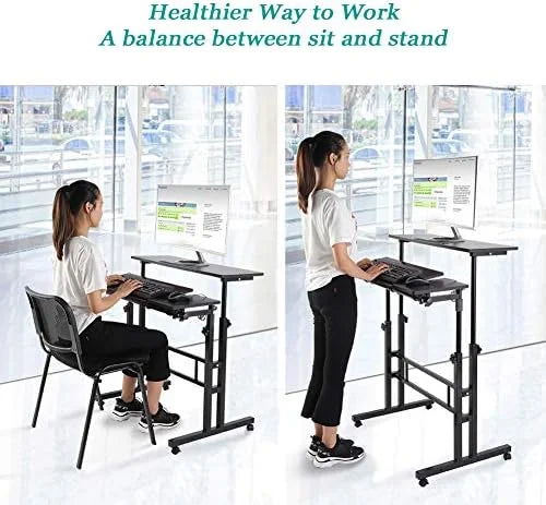 Standing Desk Rolling Height Adjustable Workstation Y4607