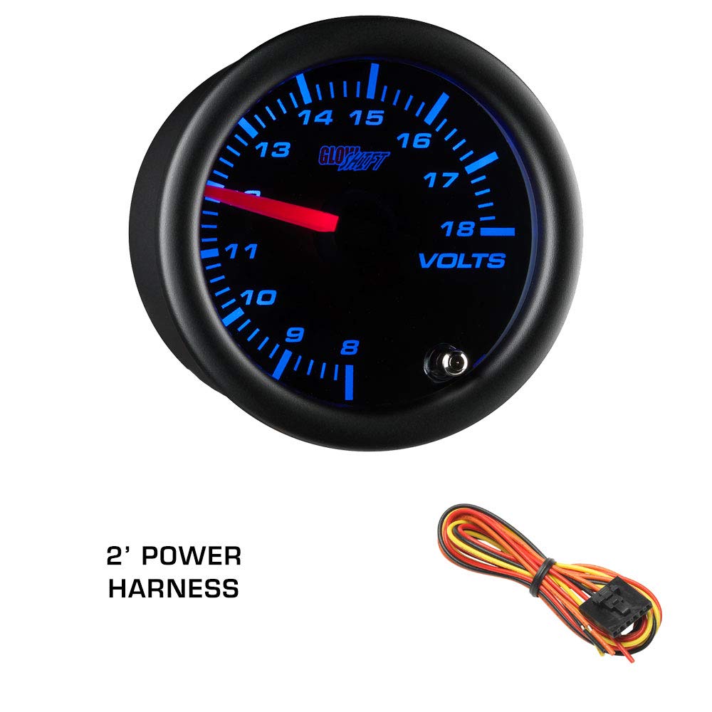 Black 7 Color 100 PSI Oil Pressure, Water Temperature & Volt Gauges with Triple Pillar Pod D233