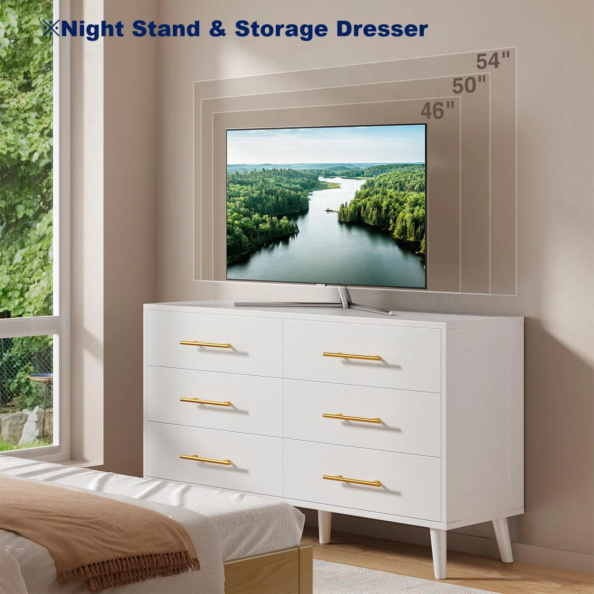 White 6 Drawer Dresser M29136