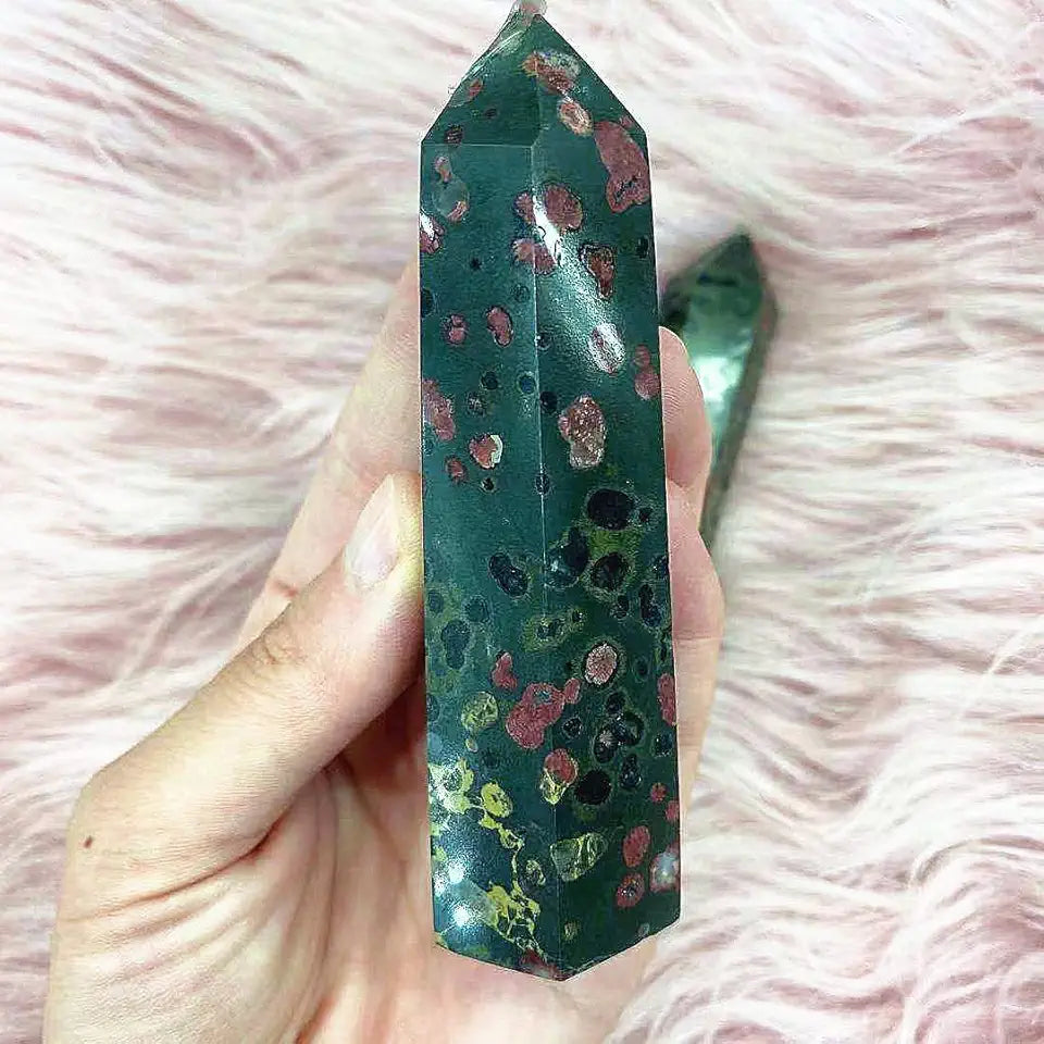 Natural Plum Blossom Crystal Quartz Obelisk 3pcs T5563