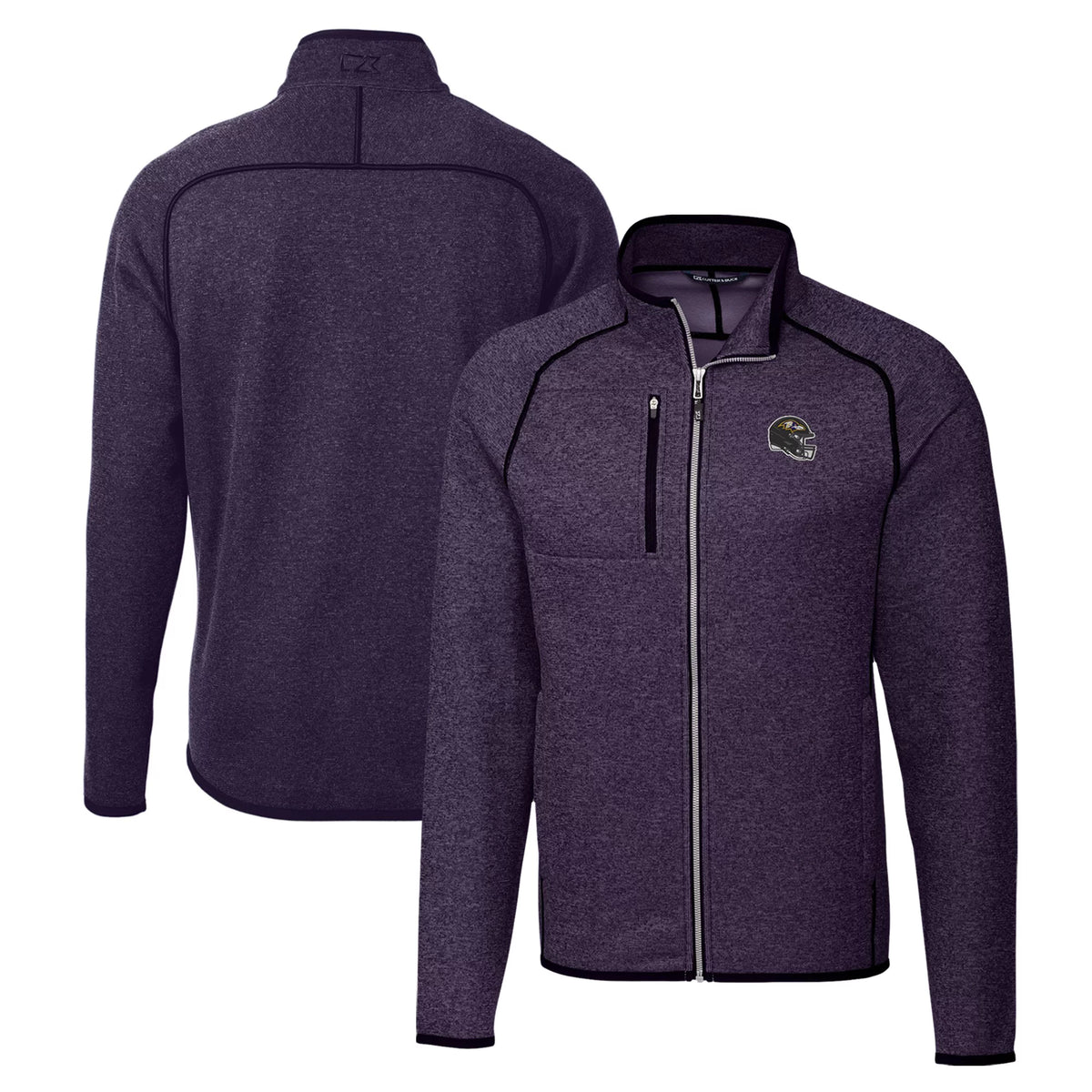 Purple Full-Zip Sweater-Knit Jacket U9022